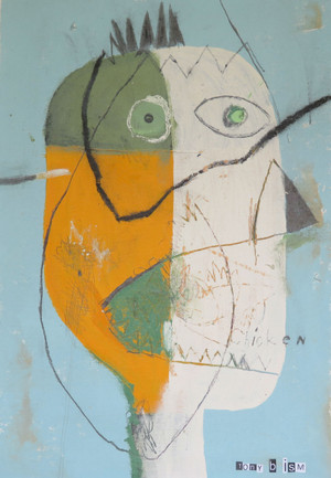 Winner, Winner…Chicken Dinner - Mixed Media on Unstretched Canvas, 11 3/4 x 17" SOLD