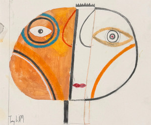 And So I Watch You From Afar - Mixed Media on Paper, 13 1/2 x 11 1/2"