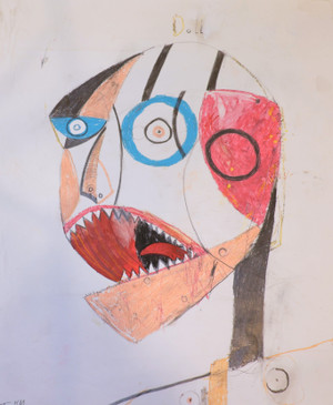 Baby Doll Mad - Mixed Media on Paper, 15 1/8 x 17 1/2"