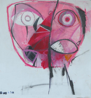 Bloody Well Right - Mixed Media on Unstretched Canvas , 16 x 16"