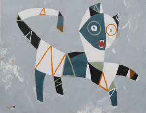 Feline Fatale - Series 76
Acrylic on Unstretched Canvas
20 3/4" x 16"