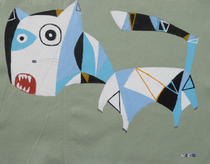 Feline Fatale - Series 77
Acrylic on Unstretched Canvas
20 7/8" x 16 1/4"