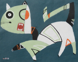 Feline Fatale - Series 80
Acrylic on Unstretched Canvas
16 7/8" 13 1/4"