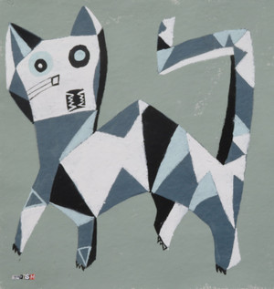 Feline Fatale - Series 85
Acrylic on Unstretched Canvas
12 7/8" x 13"