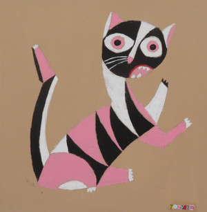 Feline Fatale - Series 108
Acrylic on Canva Paper
12" x 11 1/2"