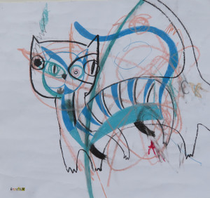 Feline Fatale - Series 118
Acrylic on Paper
16 1/2" x 15 1/4"