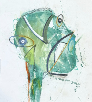 In this piece, "Brucey Ate Too Much Candy Again!" evokes a strong emotion when someone overindulges on candy.  This piece is created with Mixed Media and is on Paper and ready to frame by the collector.