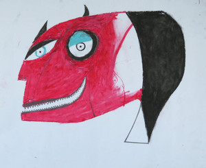 Devil Will Be Happy To See You, The - Mixed Media on Paper, 13 1/2 x 11"