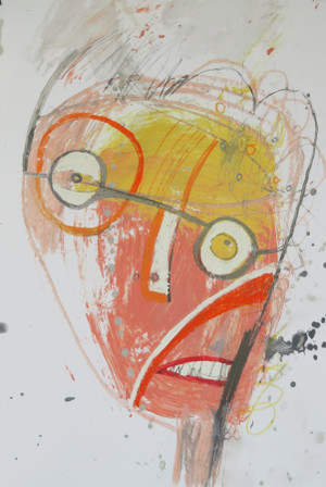 He Could See Clearly Now - Mixed Media on Heavy Cardstock, 9 3/4 x 14"