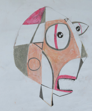 He Was Never Going Back - Mixed Media on Paper, 14 1/8 x 17 1/2"