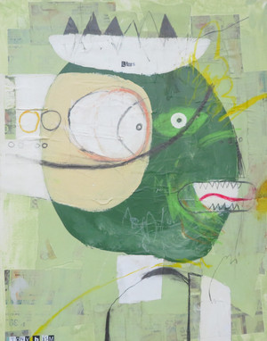 He Who Speaks Lies Shall Be Stopped - Mixed Media on Canvas, Gallery Wrapped, 16 x 20"