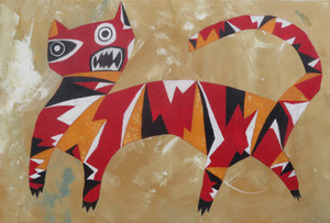Feline Fatale - Series 144
Acrylic on Unstretched Canvas
26" x 17"