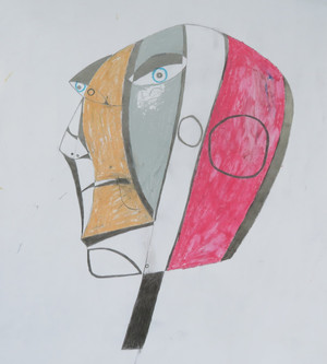 His Will Be Done - Mixed Media on Paper, 14 3/4 x 17"