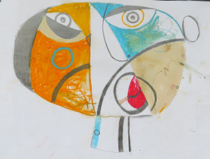 I Could Be Wrong - Mixed Media on Paper, 13 3/4 x 10 1/4"