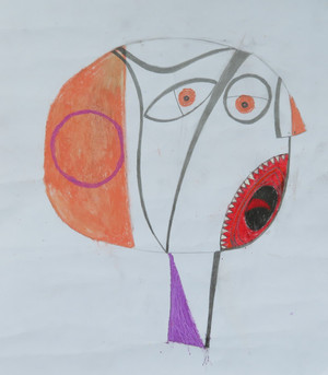 Lazy - Mixed Media on Paper, 11 1/2 x 13"