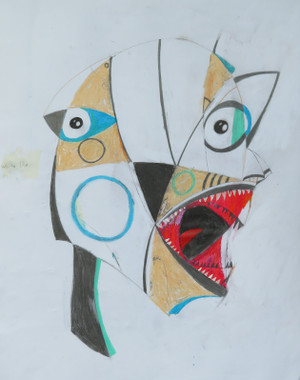 Little White Lies - Mixed Media on Paper, 17 1/4 x 22"