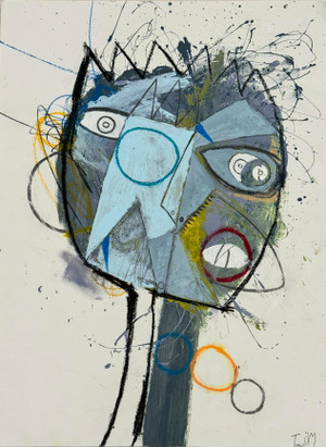 A Person Of Interest - Mixed Media on Paper,
18 x 24"