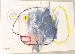 Before That Cup of Joe - Mixed Media on an irregular shaped cut on Paper.