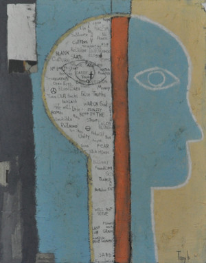 Acrylic & Pencil on Canvas.  Gallery Wrapped. 20 x 16"