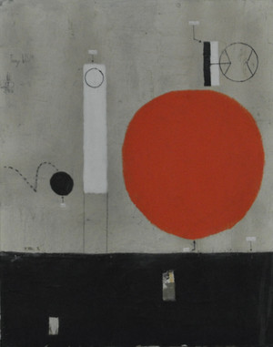 Acrylic, Oil Stick, and Pencil on Wood Panel.  Unframed. 12 x 16"