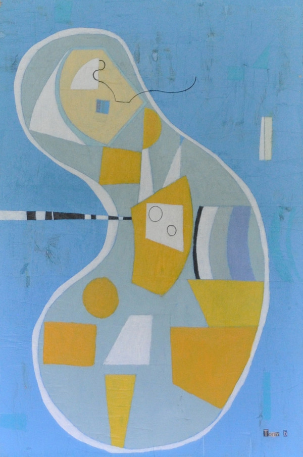 Acrylic, Oil Stick and Pencil on Canvas.  Unframed.  24 x 36"