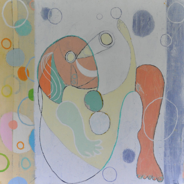 Acrylic and Oil Stick on Canvas.  Gallery Wrapped.  36 x 36"