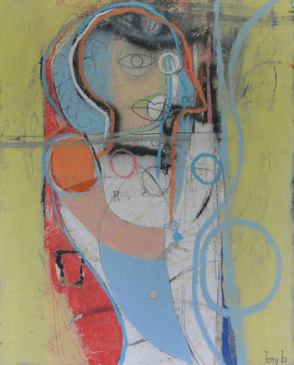 Acrylic & Oil Stick on Canvas.  Gallery Wrapped.  24 x 30"