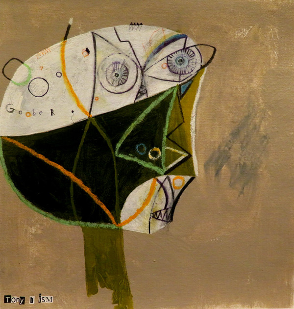 Goober - Mixed Media on Unstretched Canvas, 11 1/4 x 11 7/8"