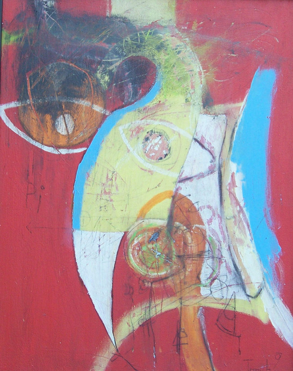 The Old Man - Mixed Media on Canvas - Framed, 21 x 17"