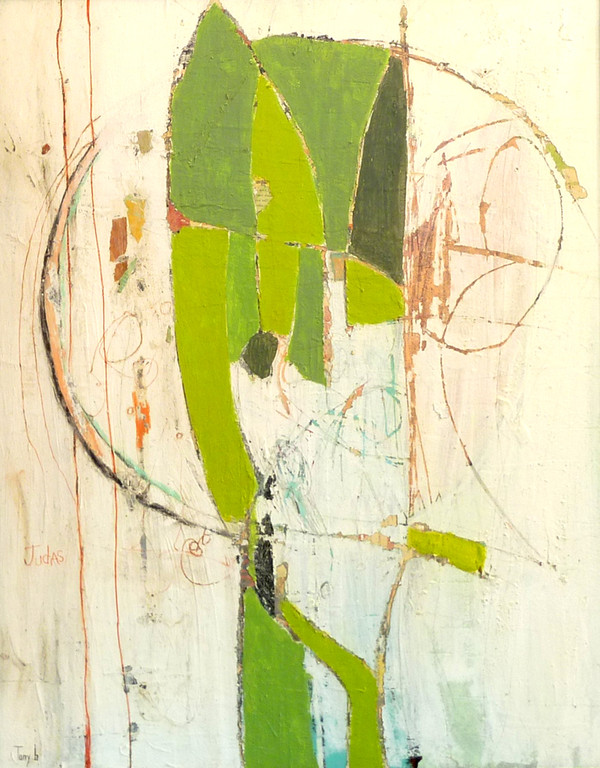 Kiss Me Judas - Mixed Media on Canvas - Framed, 30 x 24"