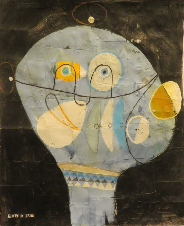 Moon Child - Mixed Media on Paper, 17 3/4 x 21 5/8"