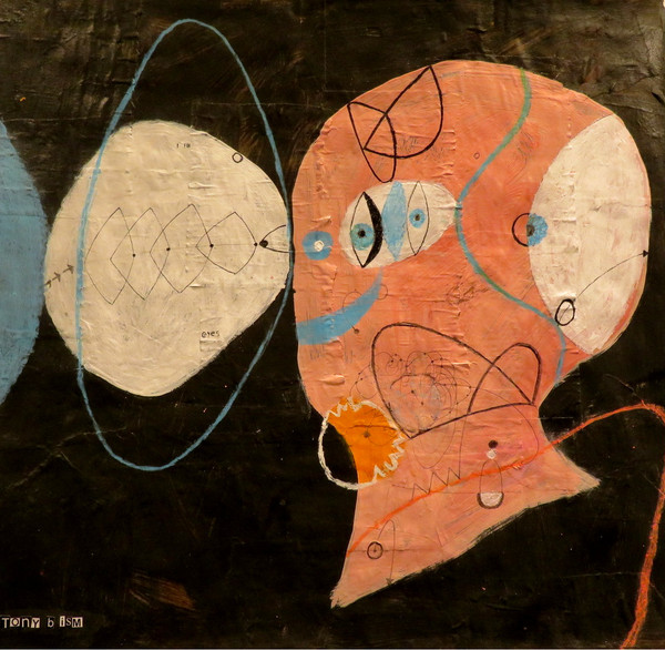 Never Look Back - Mixed Media on Paper, 18 5/8 x 17 3/4"