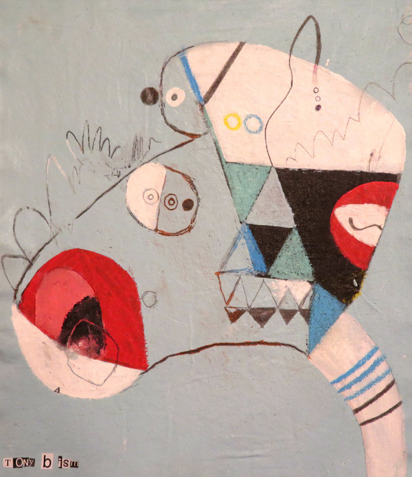 Happy Child - Mixed Media on Unstretched Canvas, 12  x 15"