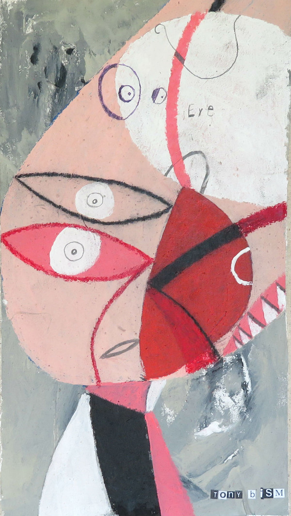 I Got My Eyes On You - Mixed Media on Unstretched Canvas, 8 1/2 x 15"