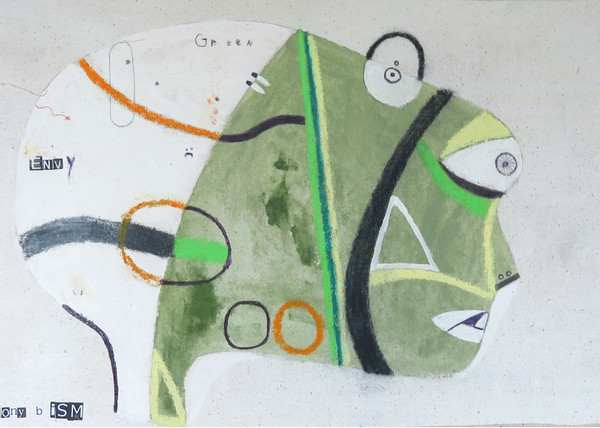 Envy - Mixed Media on Unstretched Canvas, 14 x 10"