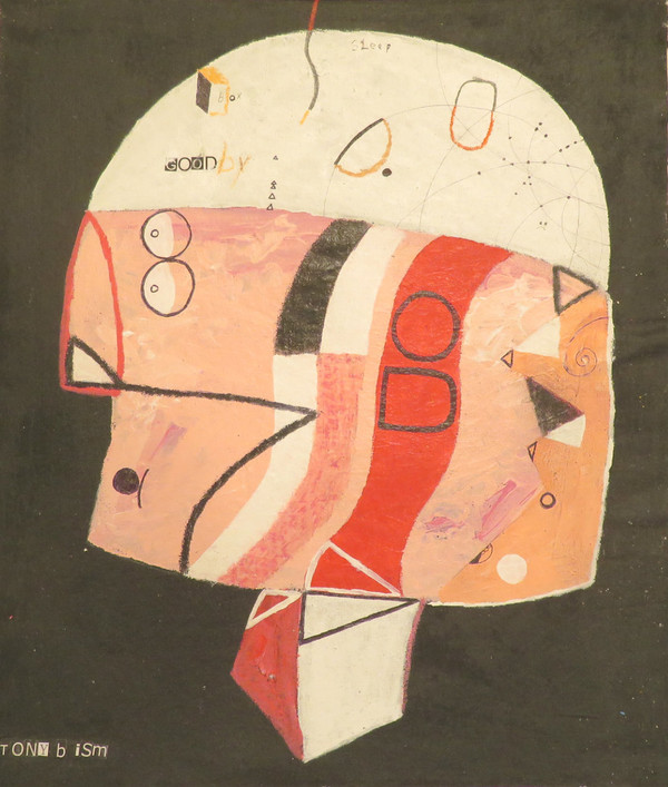 Oh My! - Mixed Media on Unstretched Canvas, 19 x 17"