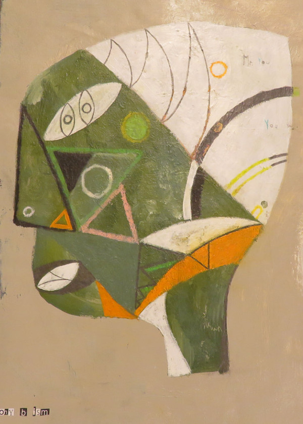 Mr. You - Mixed Media on Unstretched Canvas, 14 x 19 1/2"