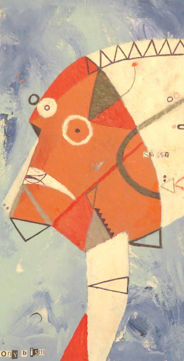 Sassy - Mixed Media on Unstretched Canvas, 8 x 15 1/2"