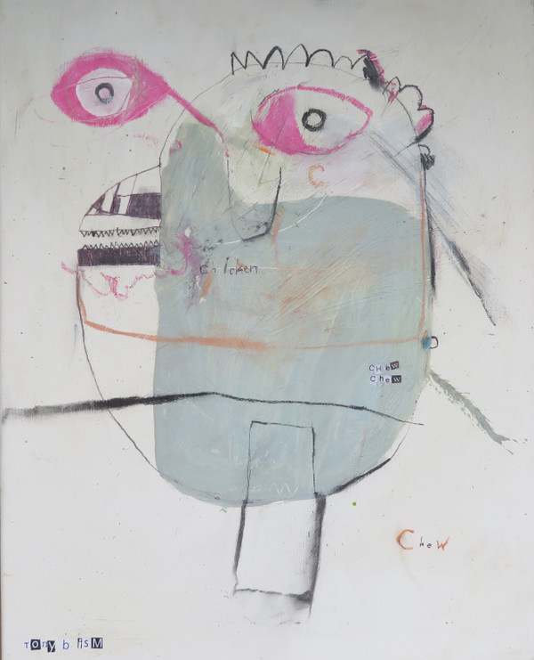 Chew - Mixed Media on Canvas, Gallery Wrapped, 16 x 20"