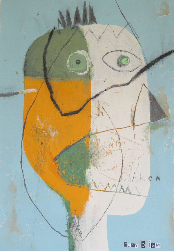 Winner, Winner…Chicken Dinner - Mixed Media on Unstretched Canvas, 11 3/4 x 17" SOLD