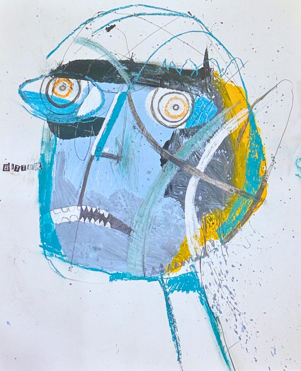 A Bitter Soul - Mixed Media on Paper, 15 x 17 3/4"
