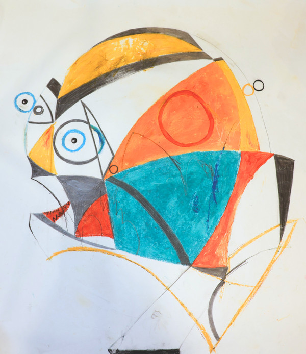 Amazement Awaits - Mixed Media on Paper, 17 x 22"