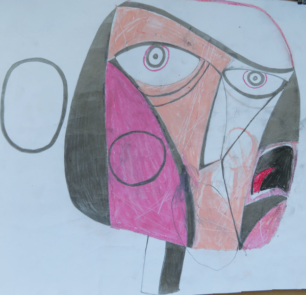 Bar Cut Him Off At Midnight, The - Mixed Media on Paper, 15 1/2 x 14"