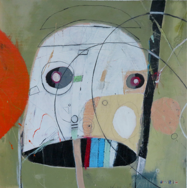 Big Fake - Mixed Media on Unstretched Canvas, 22 x 21 7/8"