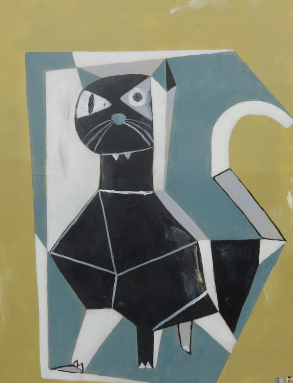 Feline Fatale - Series 73
Acrylic on Canva Paper
14" x 18"