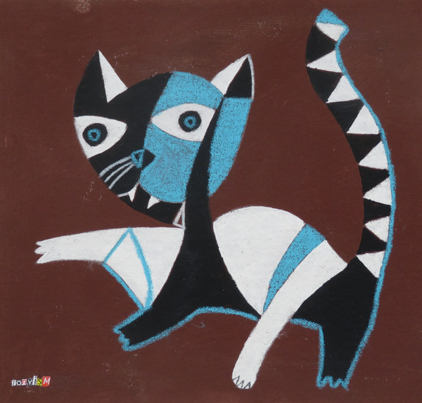 Feline Fatale - Series 102
Acrylic on Unstretched Canvas
12 1/4" x 11 1/2"