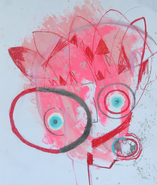 Cute As A Button # 1 - Mixed Media on Paper
12 1/2 x 15"