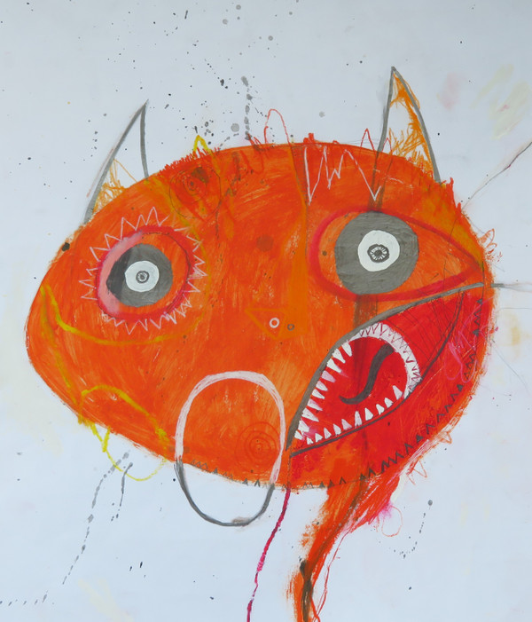 Devil Made Me Do It #1 - Mixed Media on Paper, 15 1/2 x 18"