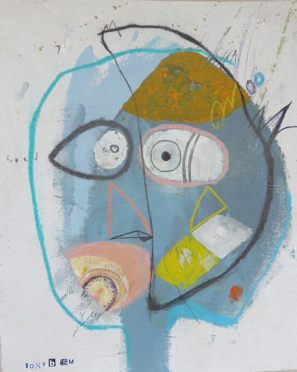 Freedom Eat - Mixed Media on Unstretched Canvas, 14 x 17"