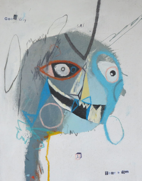 Good Guy - Mixed Media on Unstretched Canvas, 13 1/2 x 17"